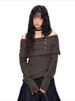 Off-Shoulder Knit Sweater