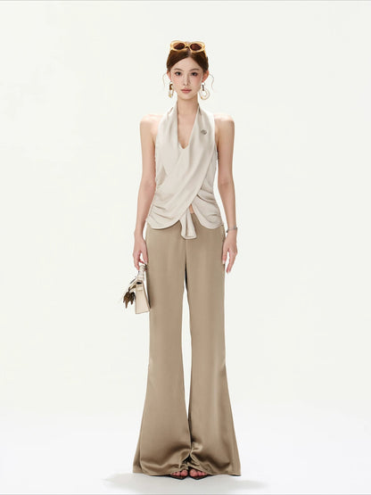 Cross-Drape Halter Top