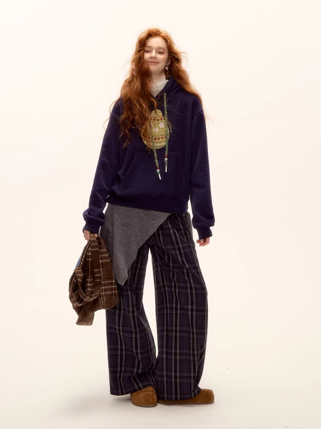 Fair Isle Knit Pear-patterned Hoodie