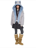 Faux Suede Cat Ear Jacket