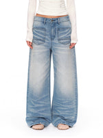 Washed Cat Whisker Jeans