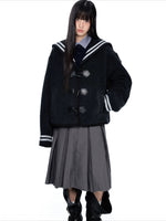 Navy Collar Toggle Jacket