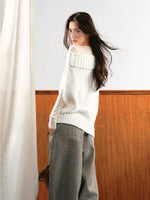 Asymmetric Cable Knit Sweater