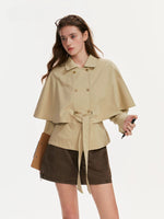 Tencel Cotton Napoleonic Cape Trench Coat
