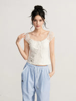 Lace Splice Slim Top