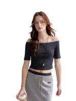 Contrast Stripe Bardot Set