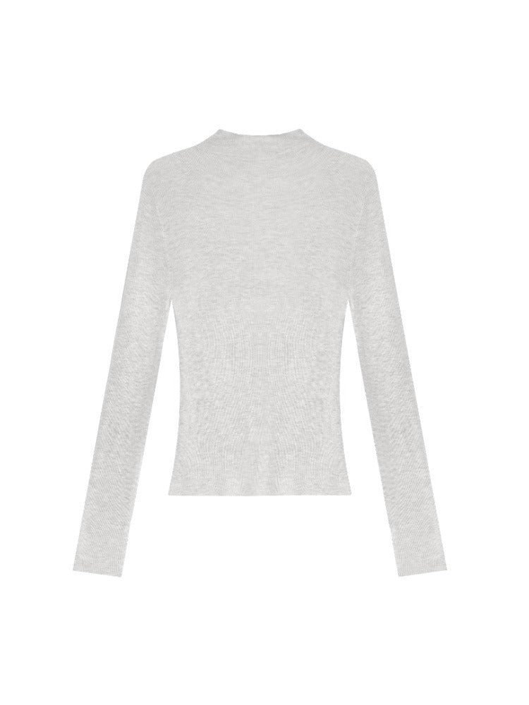 Wool-Blend Turtleneck Knit Top