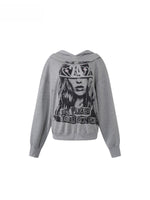 Rhinestone Print Hoodie