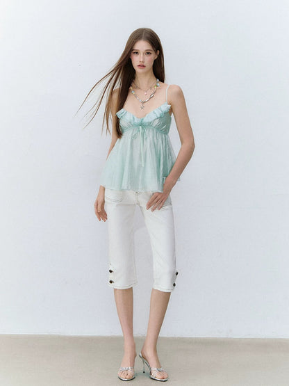 Ruffle Acetate Cami Top