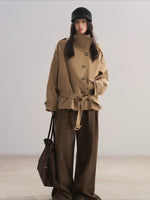 Stand Collar Tencel Trench Coat