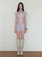 Acetate Sheer Shirt & Skirt Set