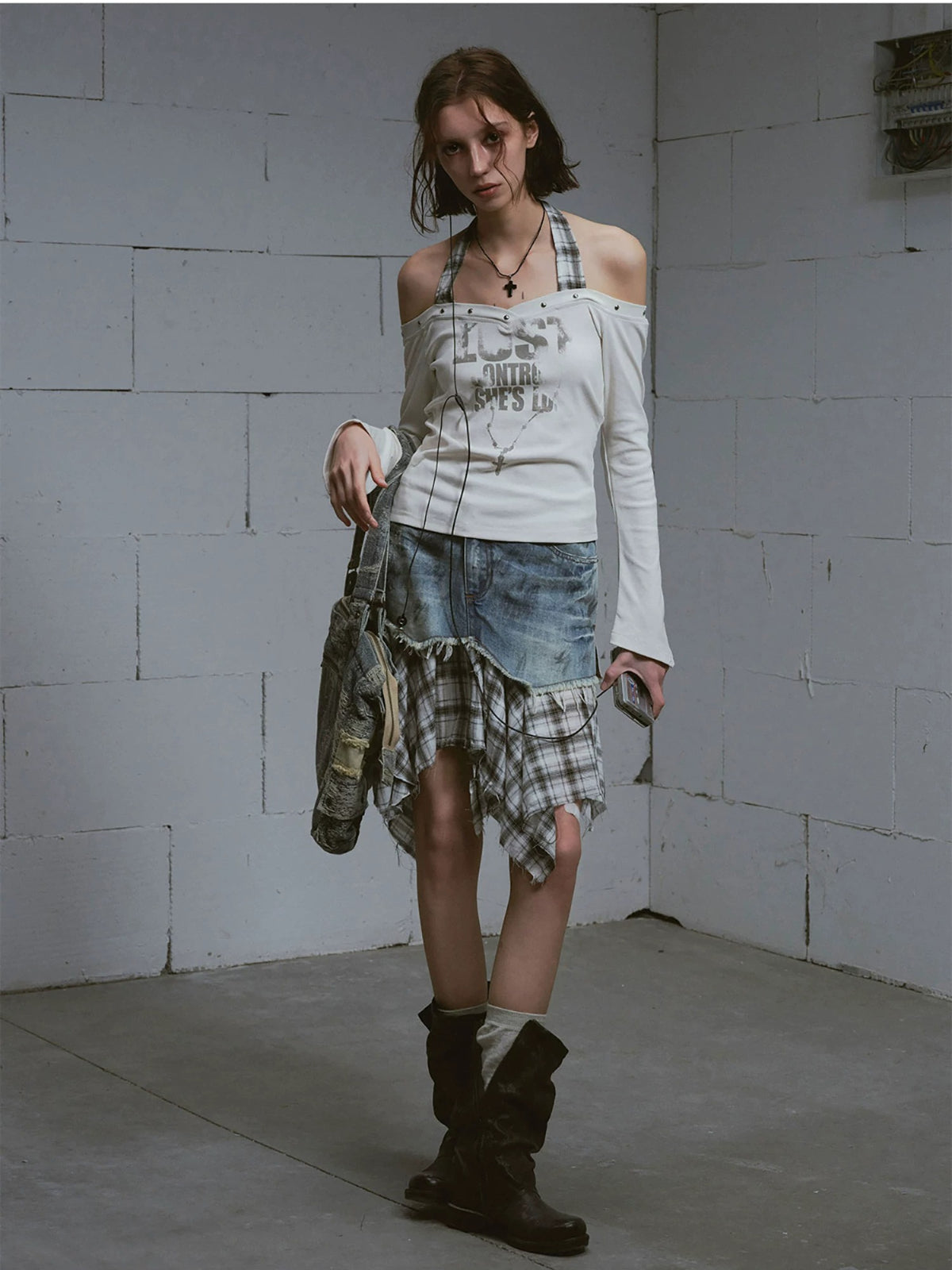 Punk Rivet Halter Neck Top