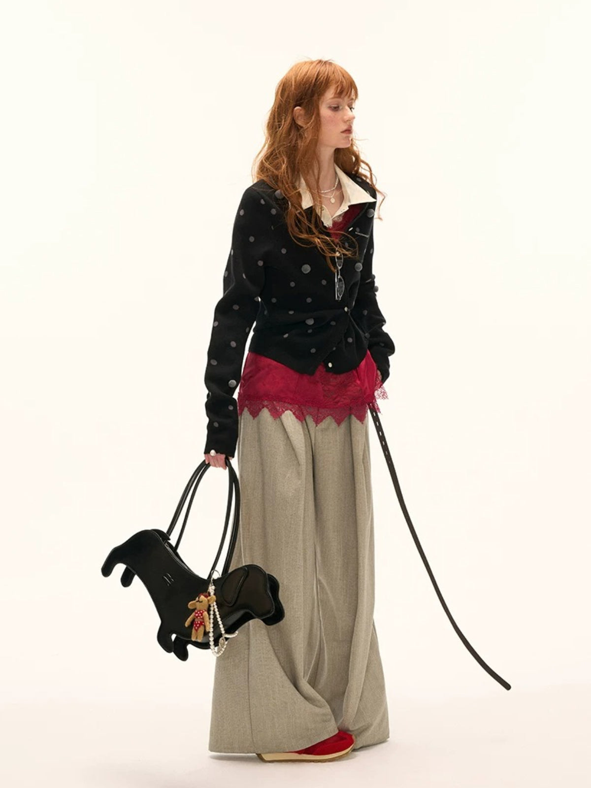 Double Waist Straight Leg Trousers