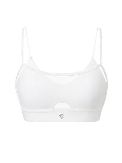 Mesh Cutout Layered Triangle Bra