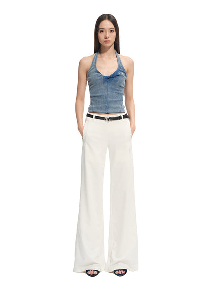 Denim-like Retro U-Neck Halter Camisole