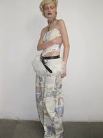 Cat Newspaper Print Corset Top