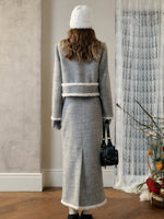 Galaxy Embroidered Wool Tweed Coat & Skirt Set