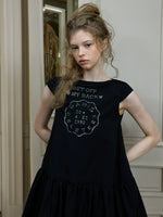 Rhinestone Bubble Hem Dress