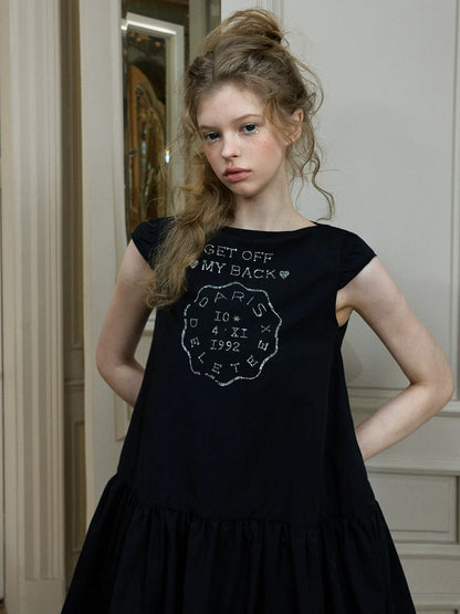 Rhinestone Bubble Hem Dress