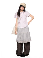 Plaid Bubble Chiffon Skirt