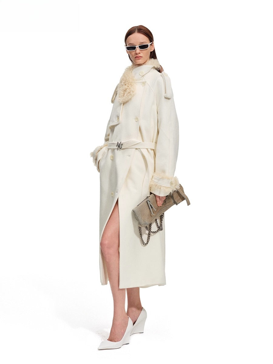 Polar Wool-Blend Belted Coat