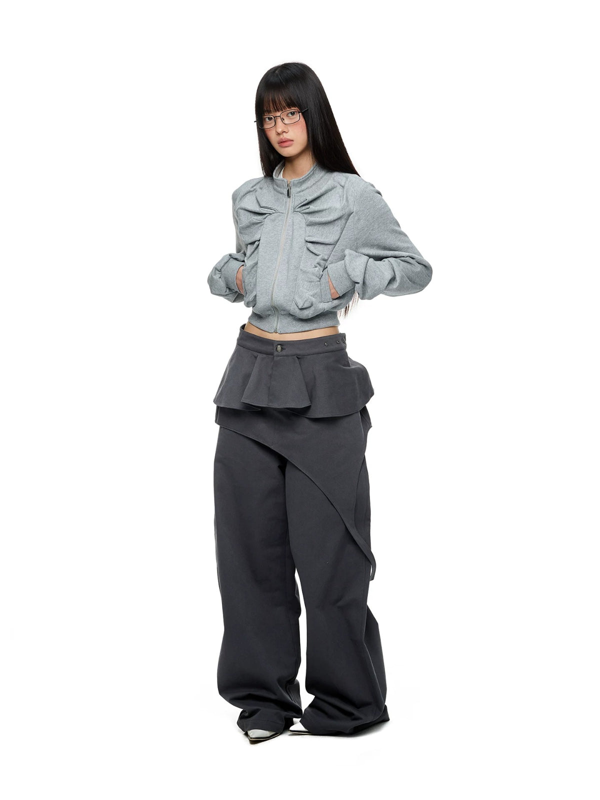 Detachable Layered Straight Leg Pants