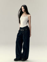 Original Color Wide-Leg Loose Denim Jeans