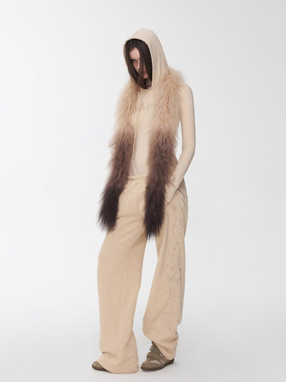 Letter Embroidery Hooded Bodysuit