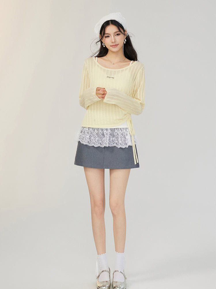 Hollow Irregular Lyocell Top