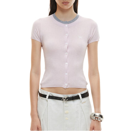 Contrast Collar Knit Tee