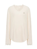 Cream V-Neck Knit Set