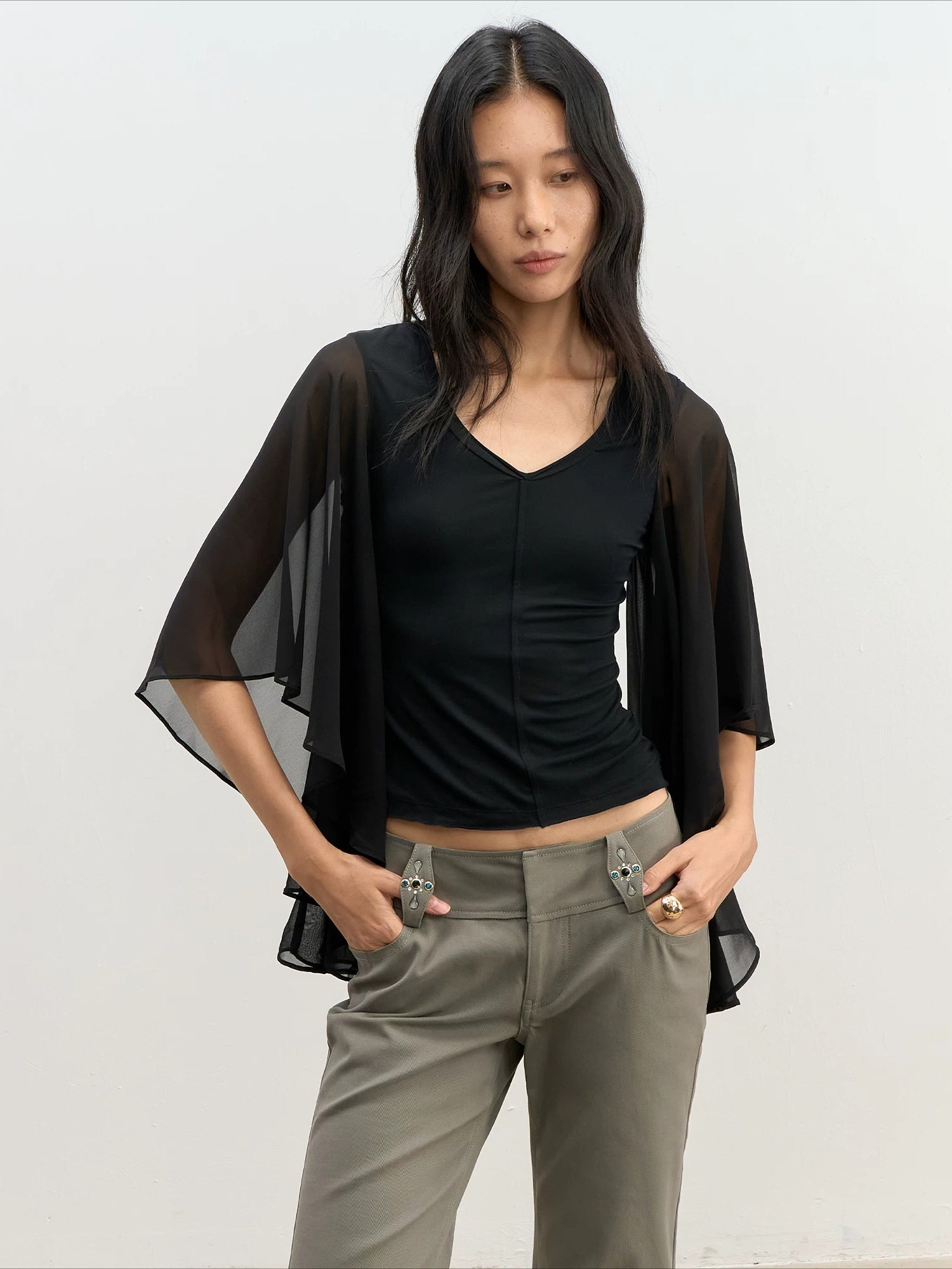 Lyocell V-Neck Top