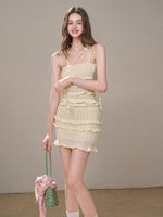 Hollow Out Cream Knit 3-Piece Set