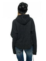 Vintage Striped Fleece Hooded Jacket
