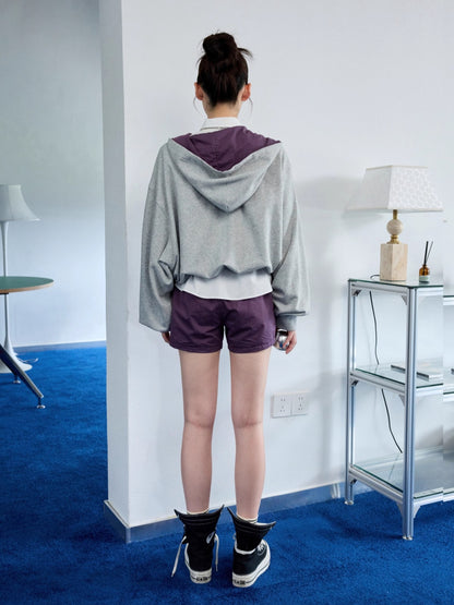 Oversized Star Panel Balloon Hem Hoodie