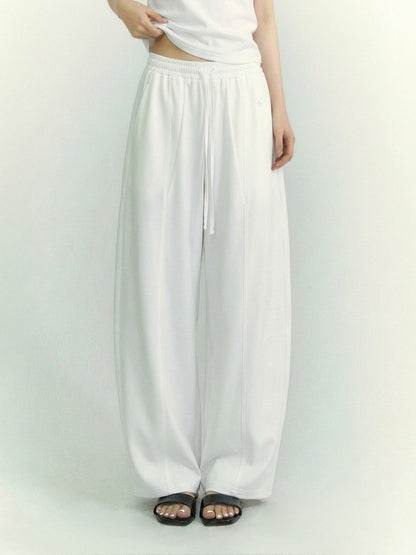 Drawstring Curved Wide Pants