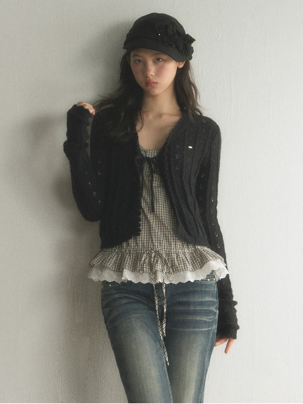 Plaid Ruffle Cami Top