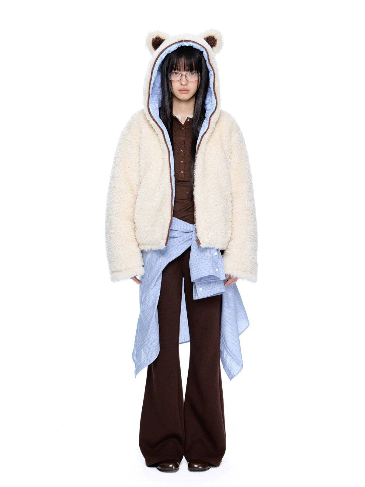 Detachable Hood Sherpa Padded Coat