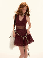 Lace Trim Patchwork Cami Dress