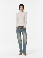 Cloud Fir Wool Turtleneck Knit Top