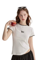 Dog Embroidered T-Shirt