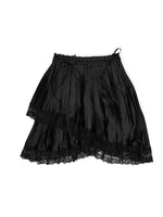 Satin Lace Asymmetric Pleated Skirt