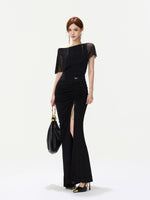 Sheer Ruffle Shoulder Top