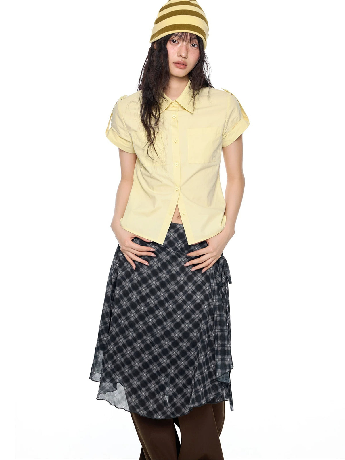 Plaid Cropped Shirt
