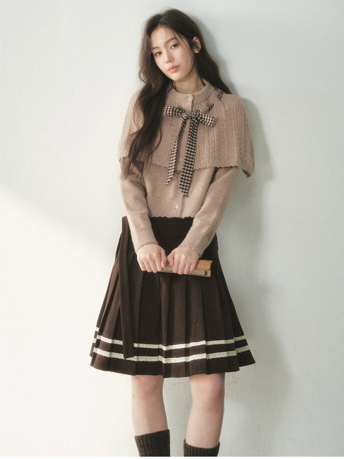 Vintage Bow Cape Knit Sweater