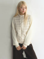 Stand Collar Knit Sleeve Down Jacket
