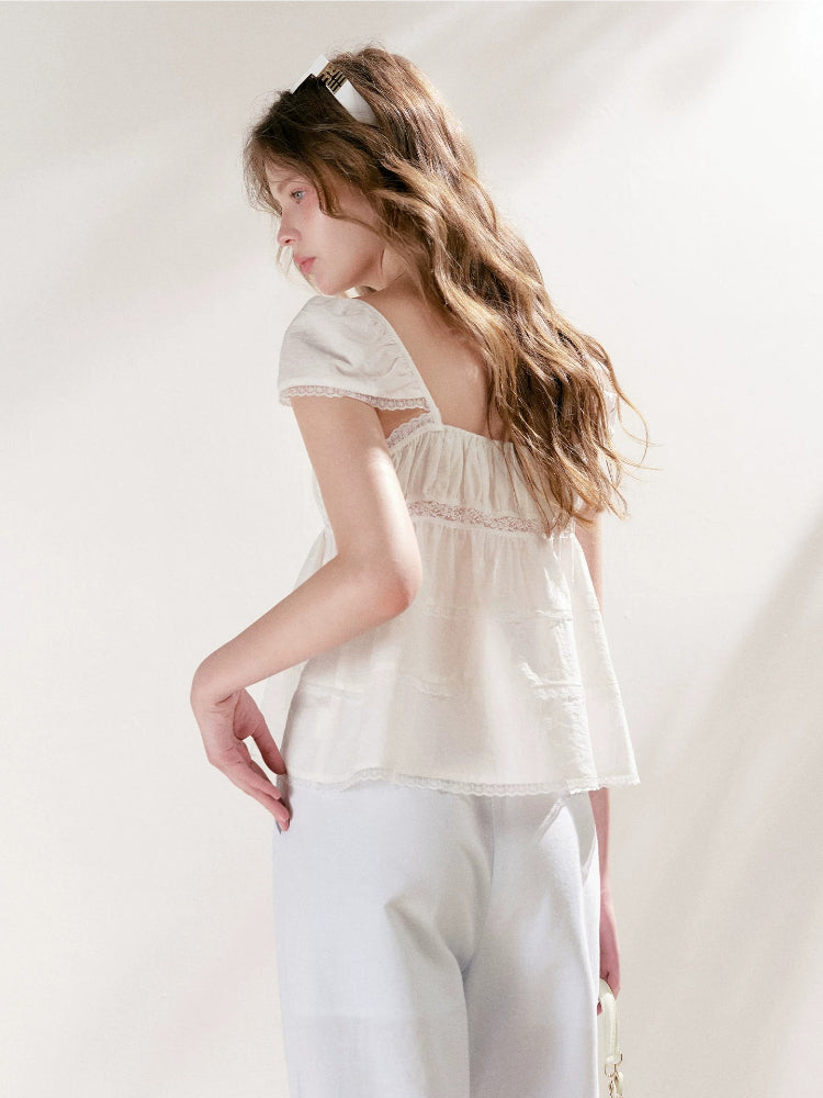 Lace Square Neck Top