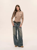 Vintage Layered Wide Leg Jeans