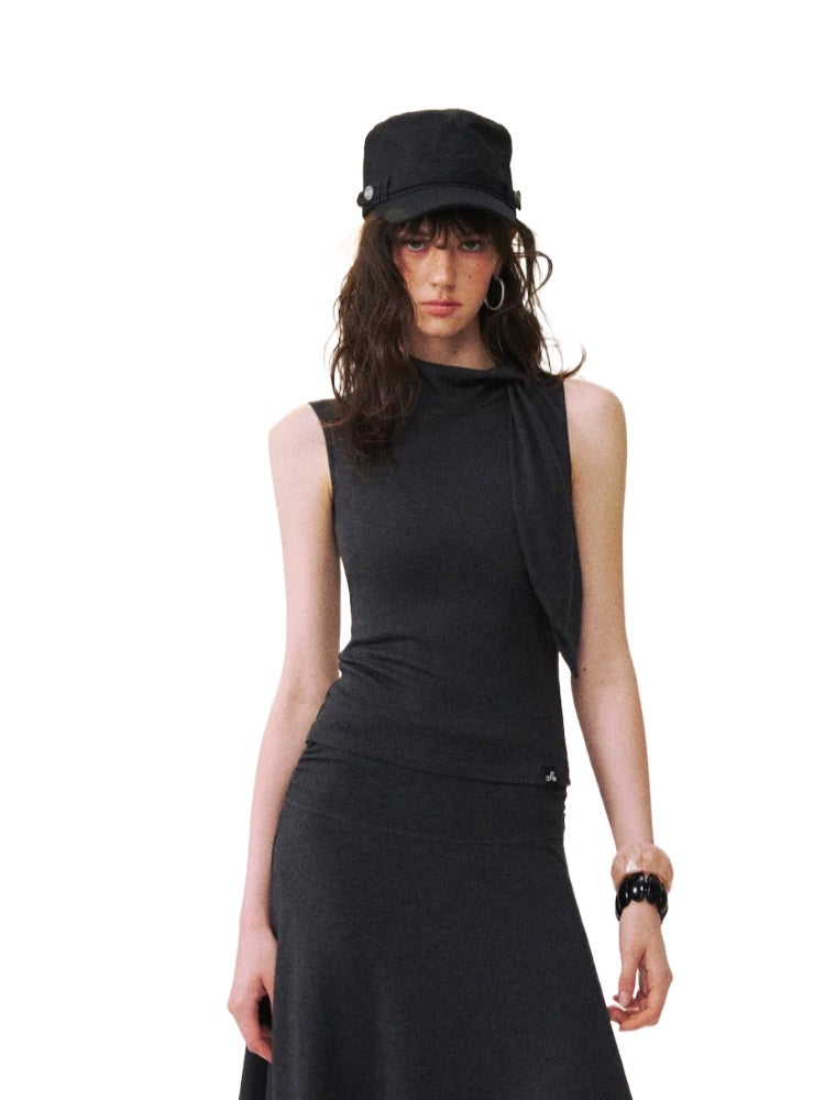 Draped Tie Top Skirt Set