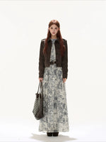 Vintage Suede Collared Cropped Jacket
